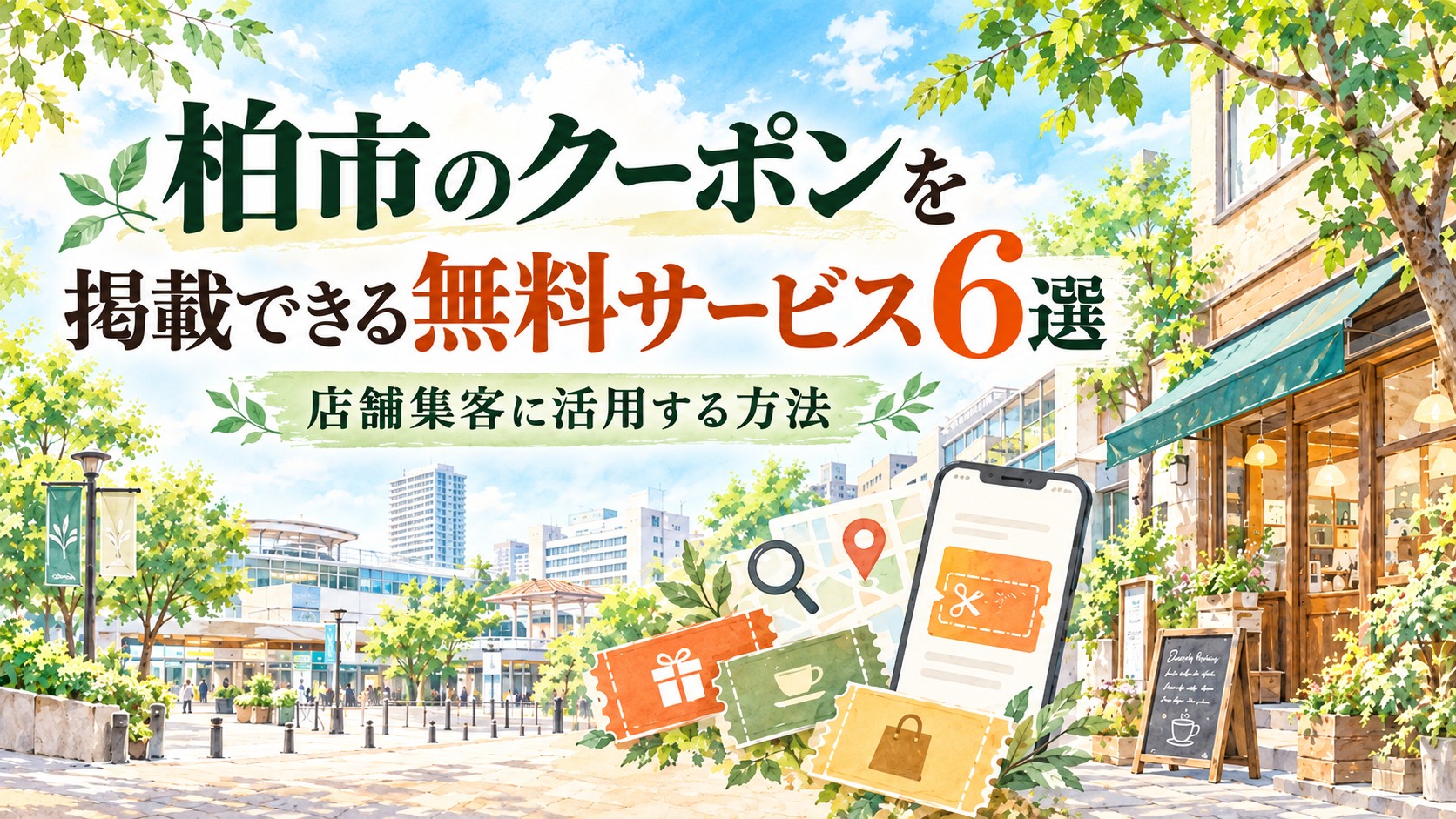 柏市のクーポンを掲載できるサービス6選|無料で集客する方法の記事の見出し画像